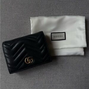 Gucci Quilted Black Leather Card Holder